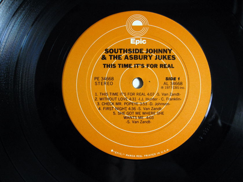 Southside Johnny And The Asbury Jukes - This Time It's For Real - 1977 1st Press Epic PE 34668