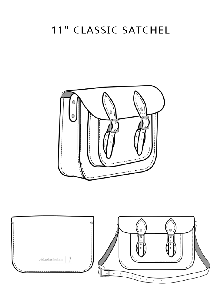 Sketch of a 11" Classic Satchel