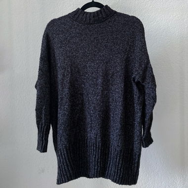 schwarzer Melange-Pullover