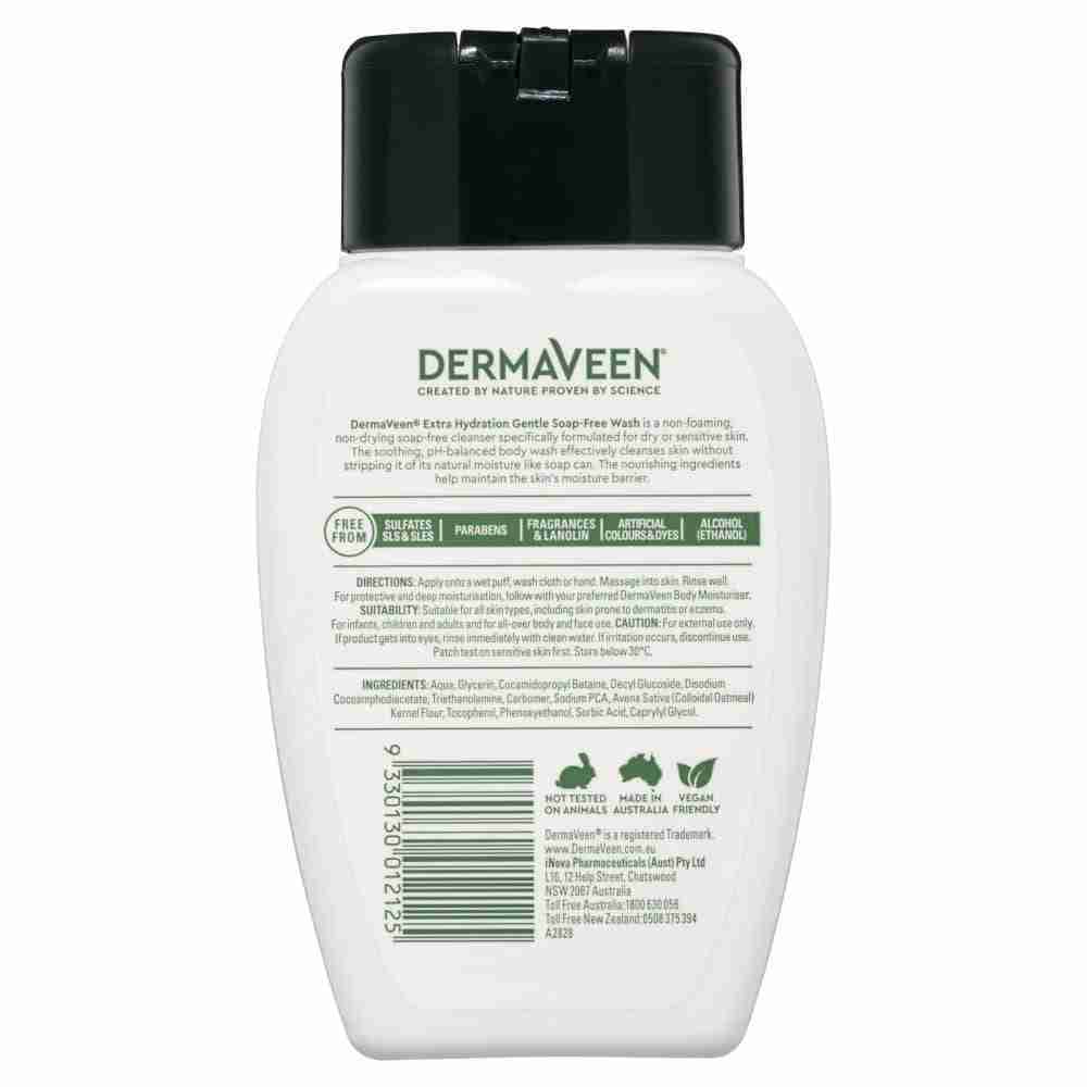 DermaVeen Extra Hydration Gentle Soap-Free Wash for Extra Dry, Itchy & Sensitive Skin 250mL - Image 3