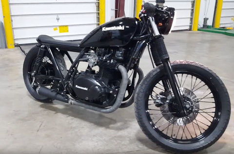 Kawasaki KZ750 Bobber on display