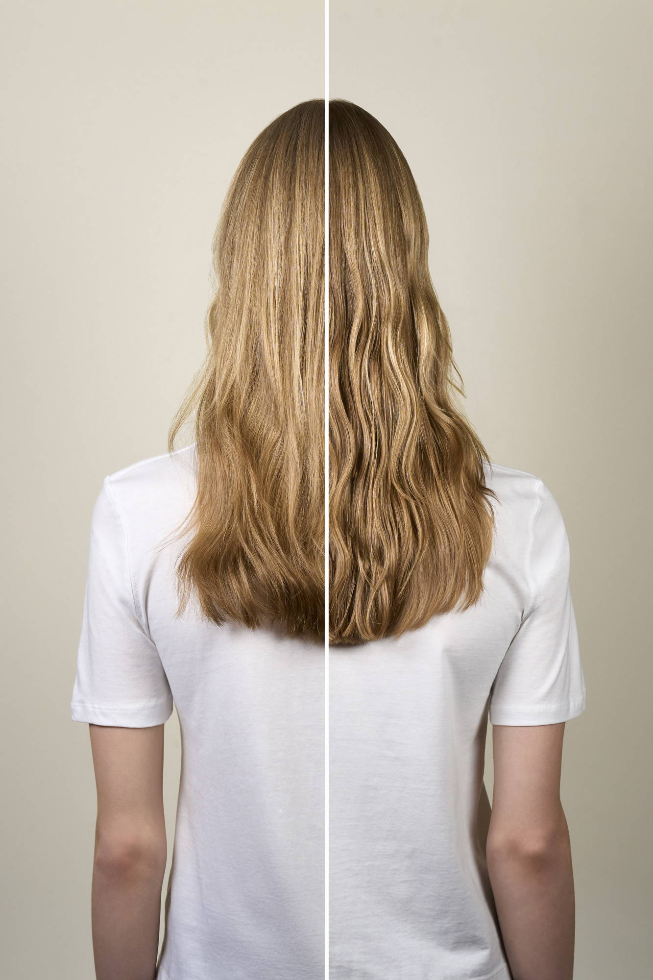 OI Liquid Luster Before and After on Fine Hair - Back