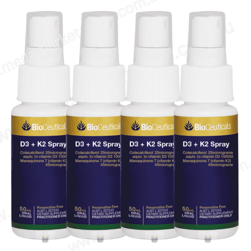 Lot of 4| Bioceuticals D3 + K2 Spray 50 Ml Austl : 227245