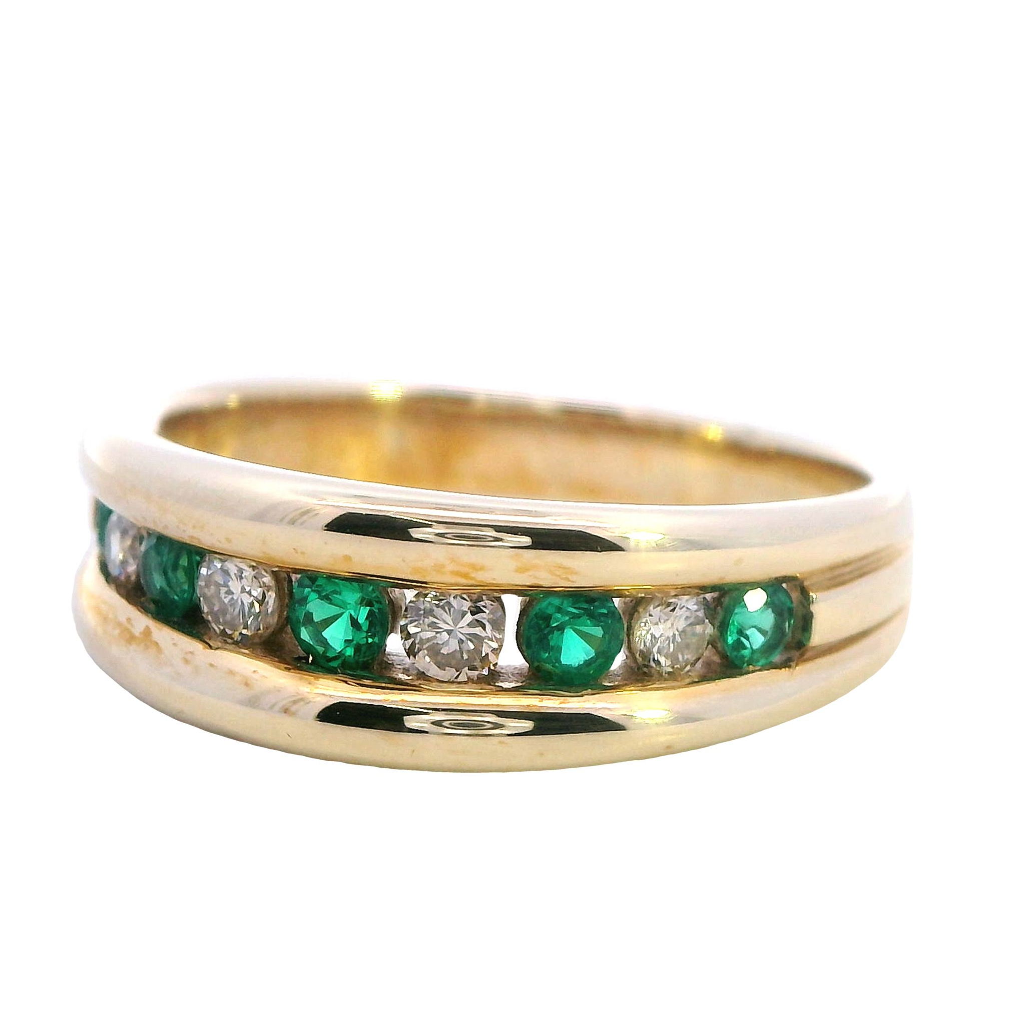 Emerald Essence Synthetic Gemstone Ring - Image 3