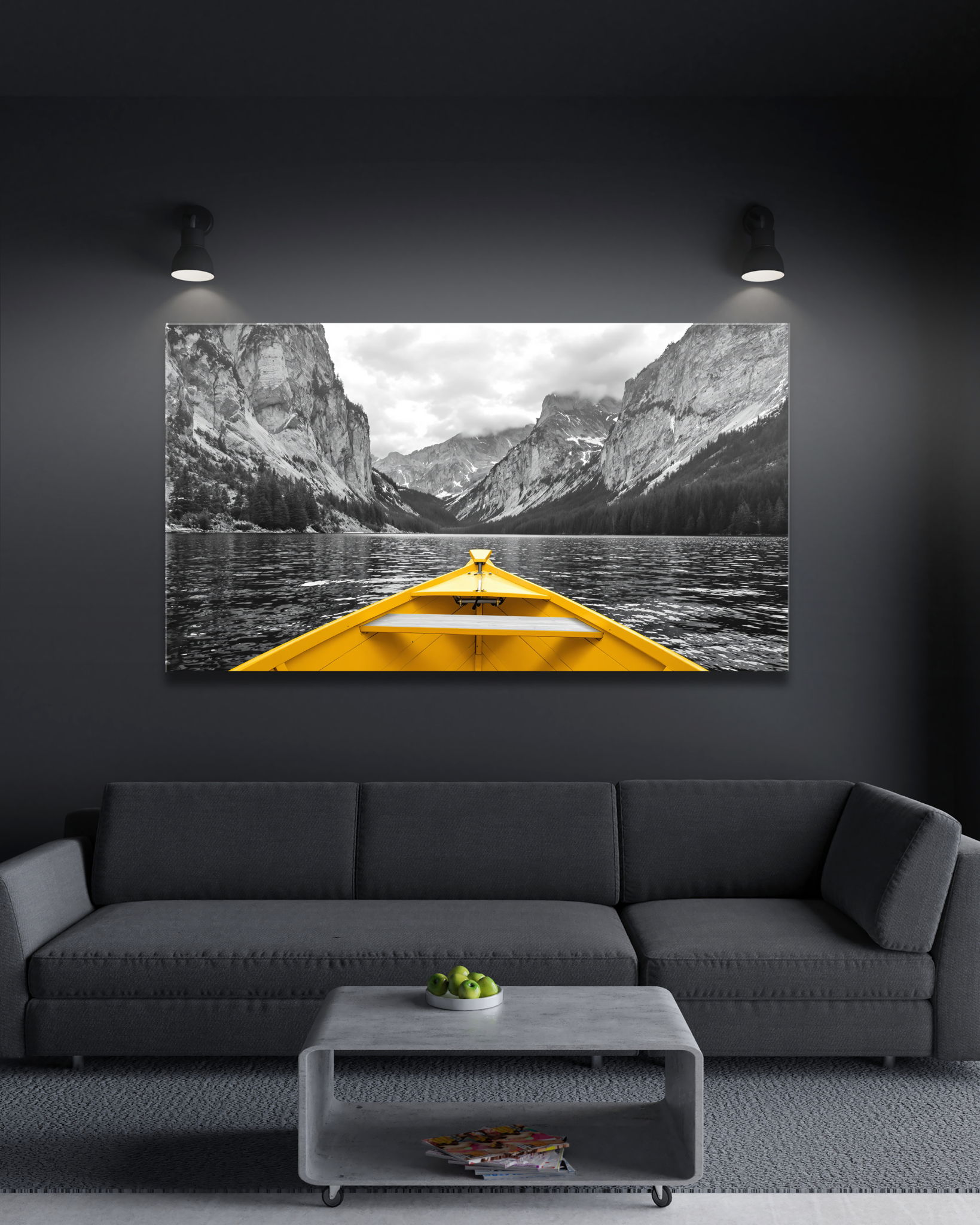 custom black and white color pop canvas living room