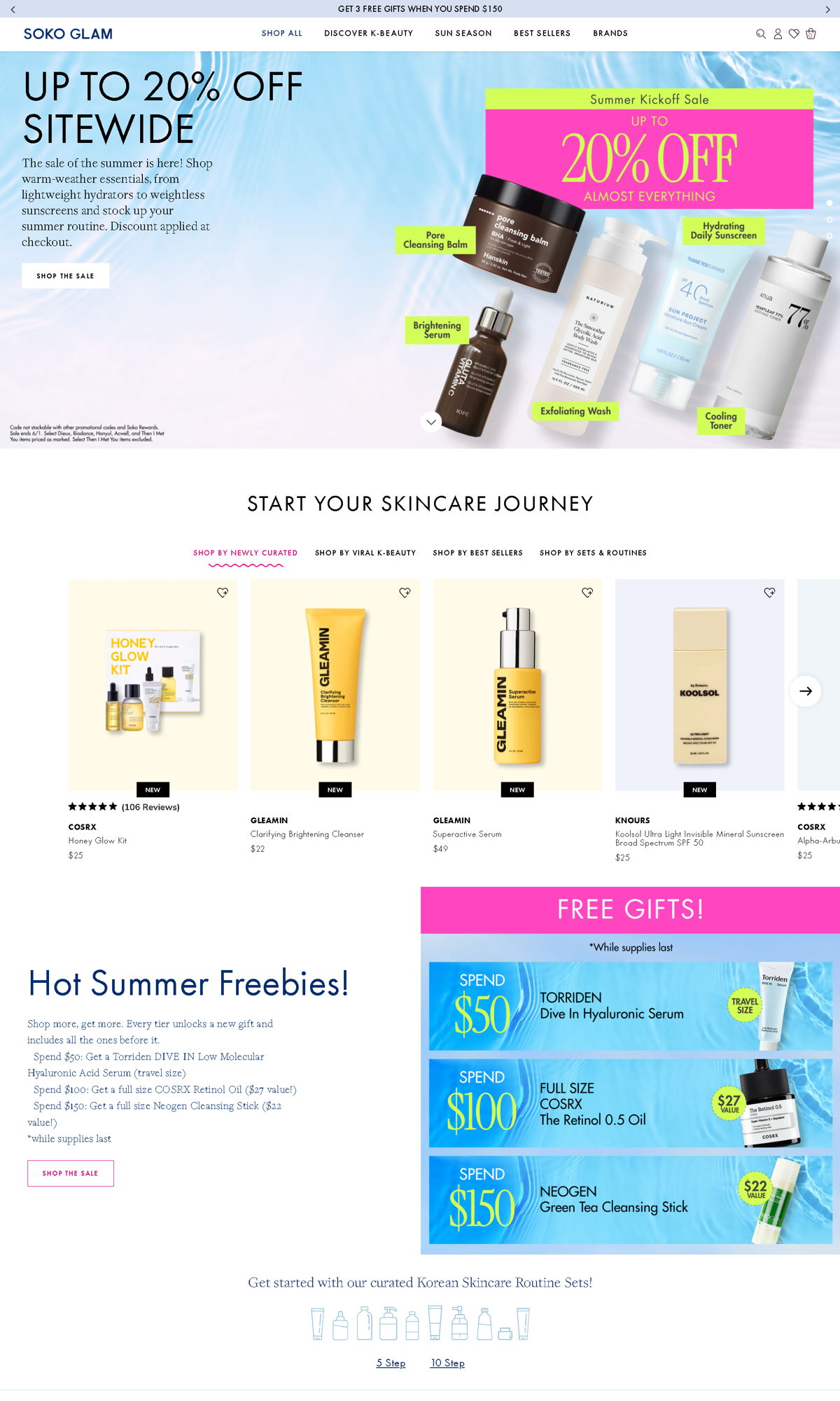 Screenshot of Soko Glam, from the homepage examples collection.