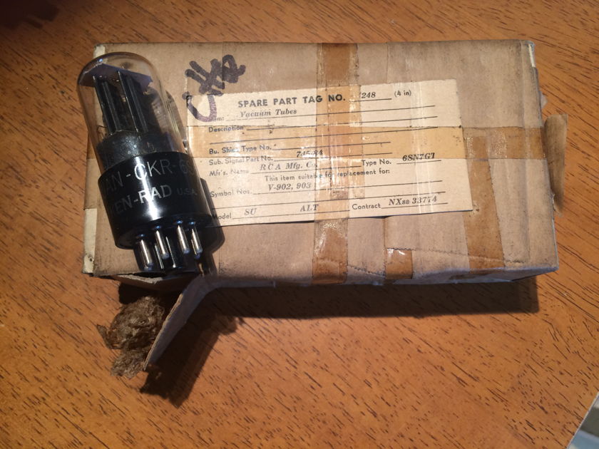 NOS Rare Ken-Rad JAN CKR-6SN7GT VT-231 1944 brand new tubes matched pair