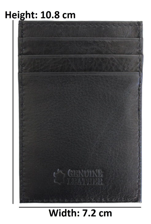Quality Full Grain Cow Hide Leather Wallet / Card Holder. Black. Style No: 11015 - Image 3