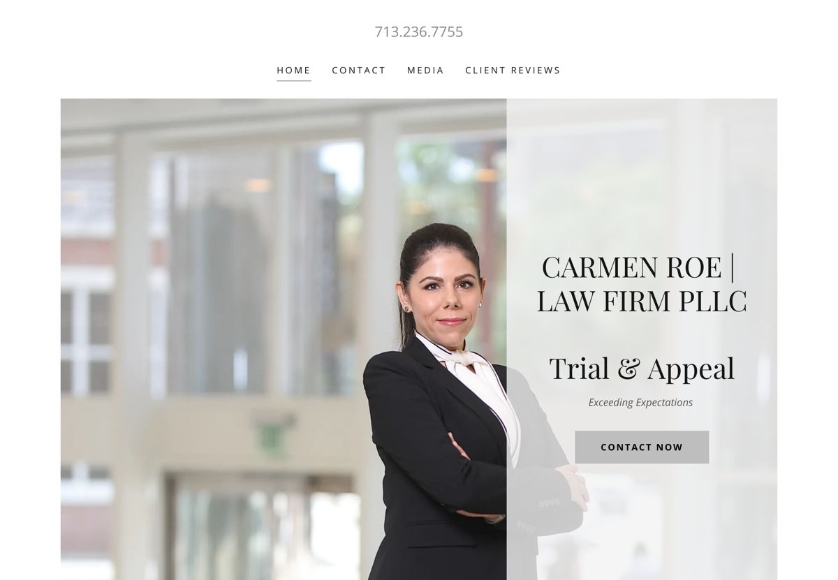 Screenshot of Carmen Roe, from the lawyer websites collection.