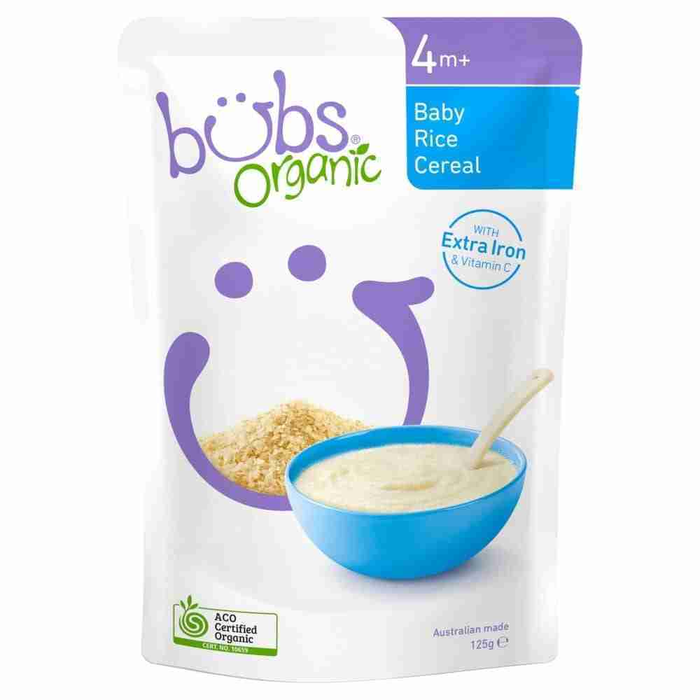 Bubs Organic Baby Rice Cereal 4 Months+ 125G