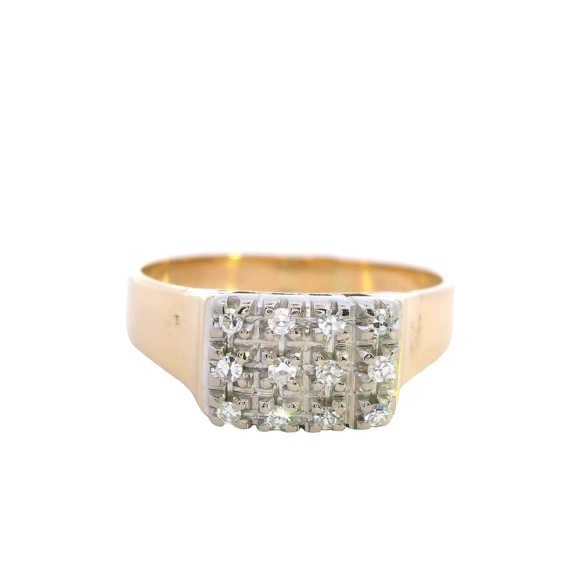 18ct Yellow Gold and Palladium Diamond Ring
