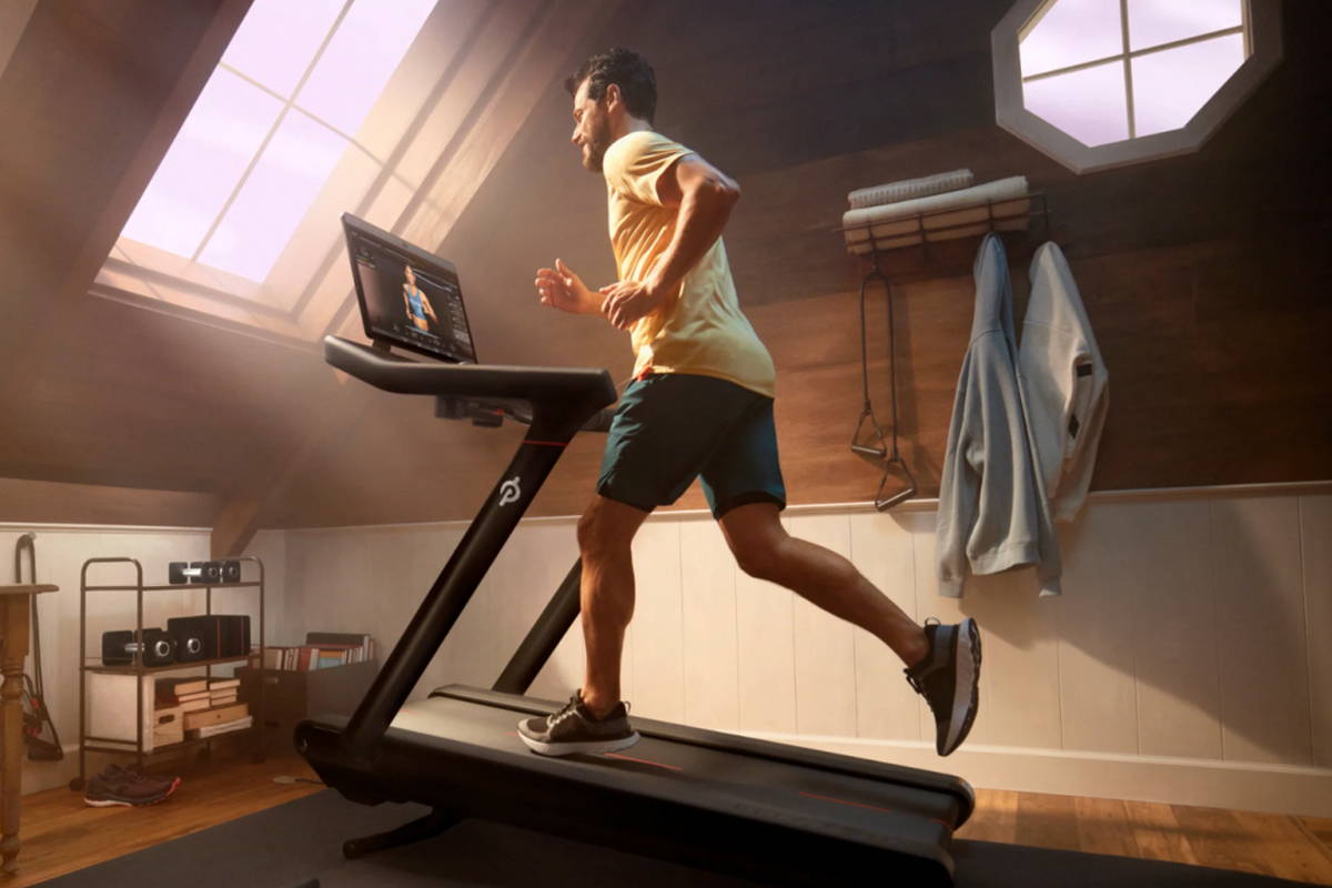 athlete using treadmill at home 