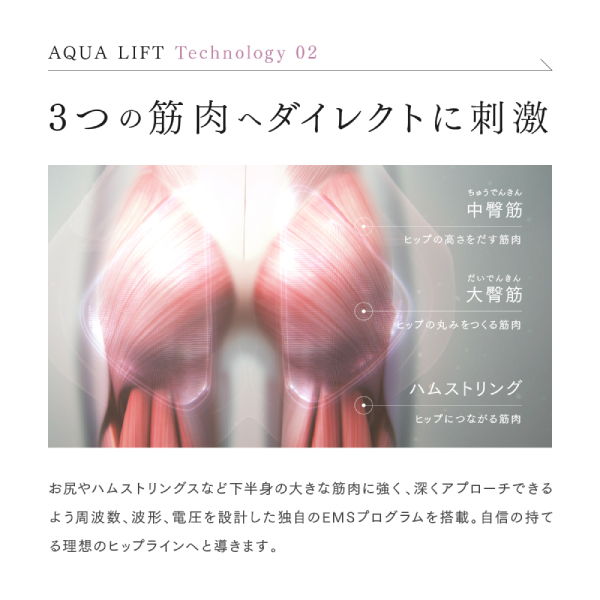 美尻に必要な3つの筋肉へダイレクトに刺激