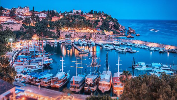 Antalya's historic district, Kaleiçi, charms visitors with its narrow cobblestone streets, Ottoman architecture, and a picturesque Old Harbor that retains the city's ancient allure