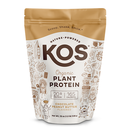 KOS Organic Plant Protein, Chocolate Peanut Butter, 14 Servings