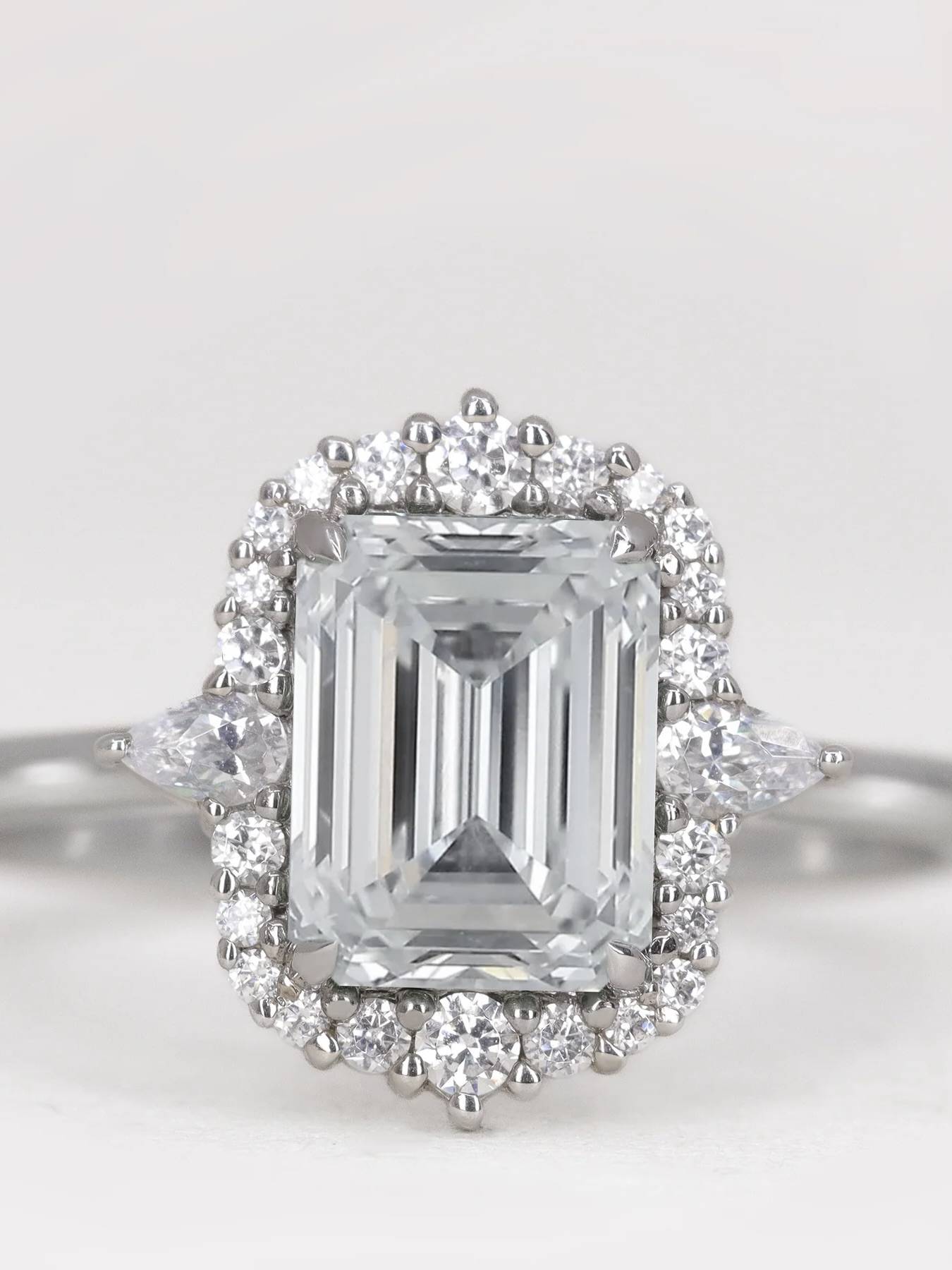 Green diamond engagement ring