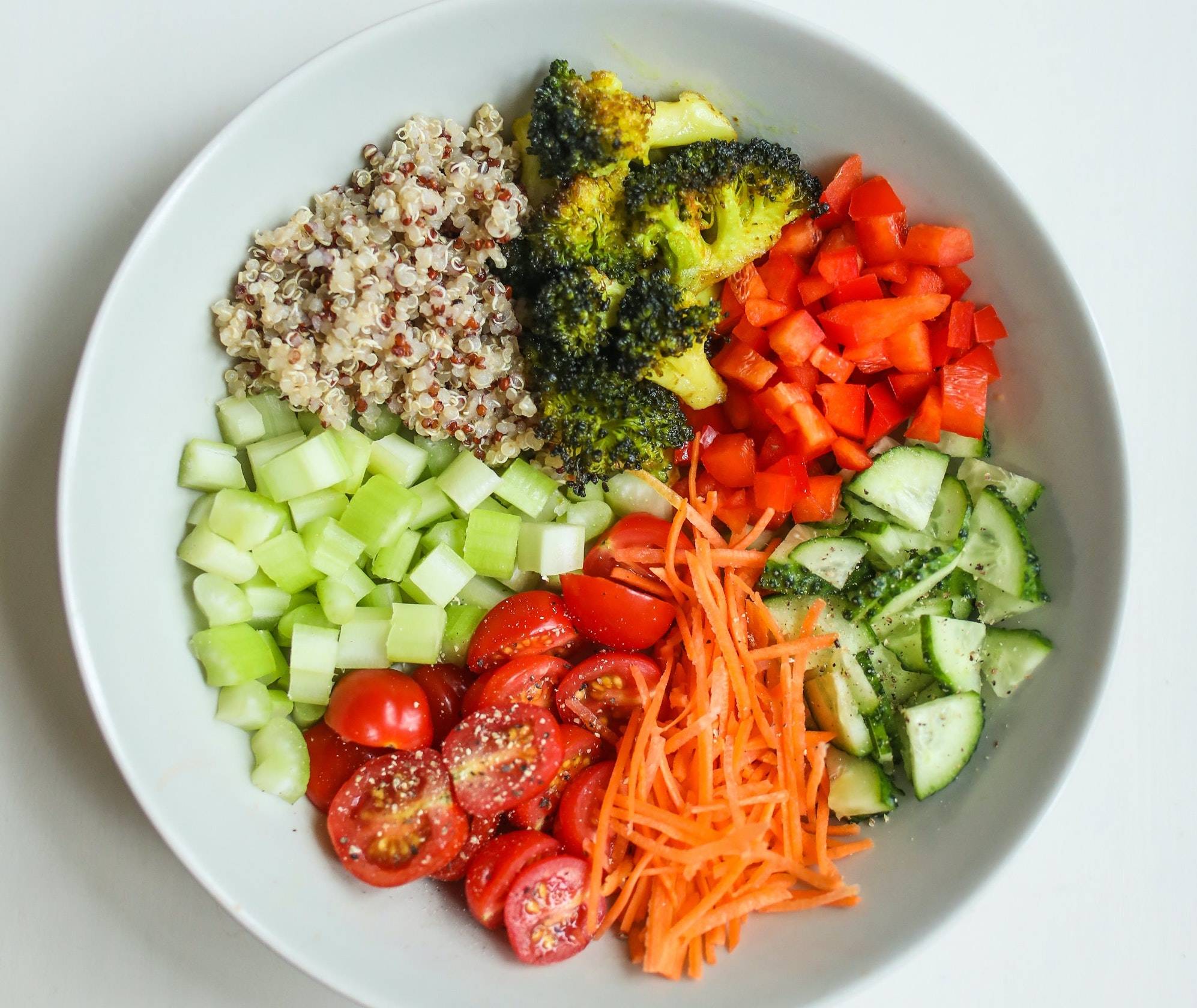 Bowl of colourful vegetables