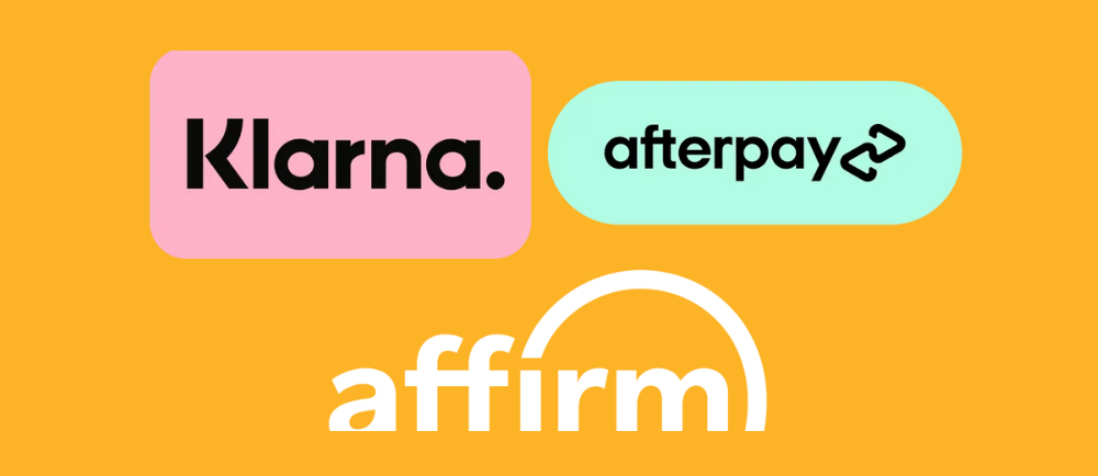 Klarna Afterpay Affirm logos
