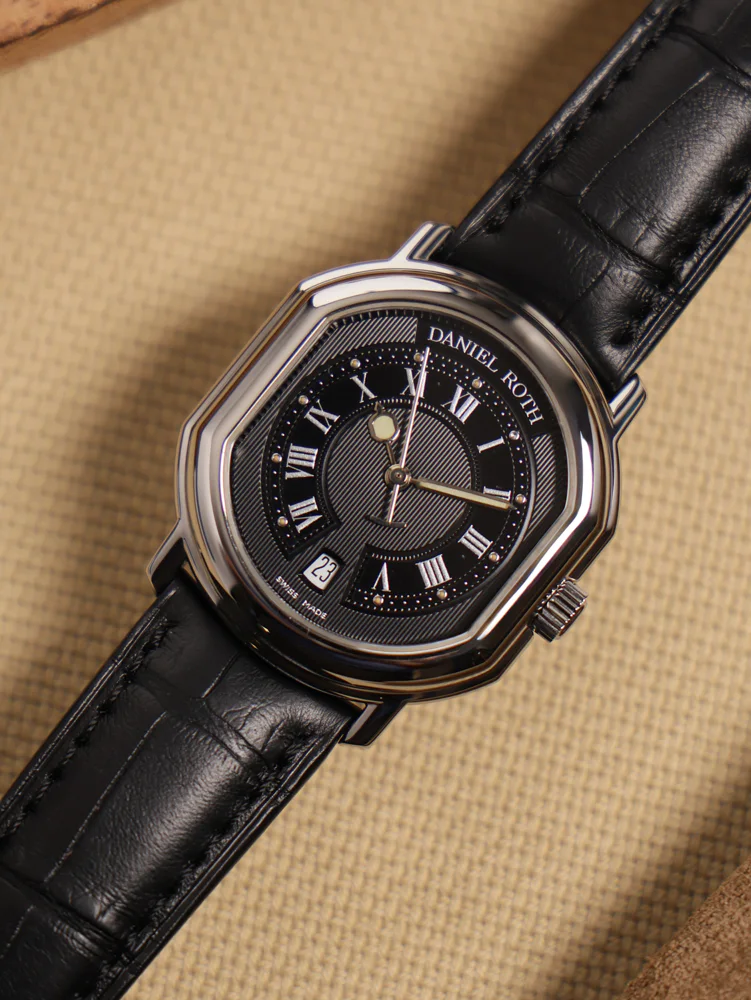 Daniel Roth PREMIER RETROGRADE Le Sentier T157 Black dial Date Roman numerals aftermarket buckle