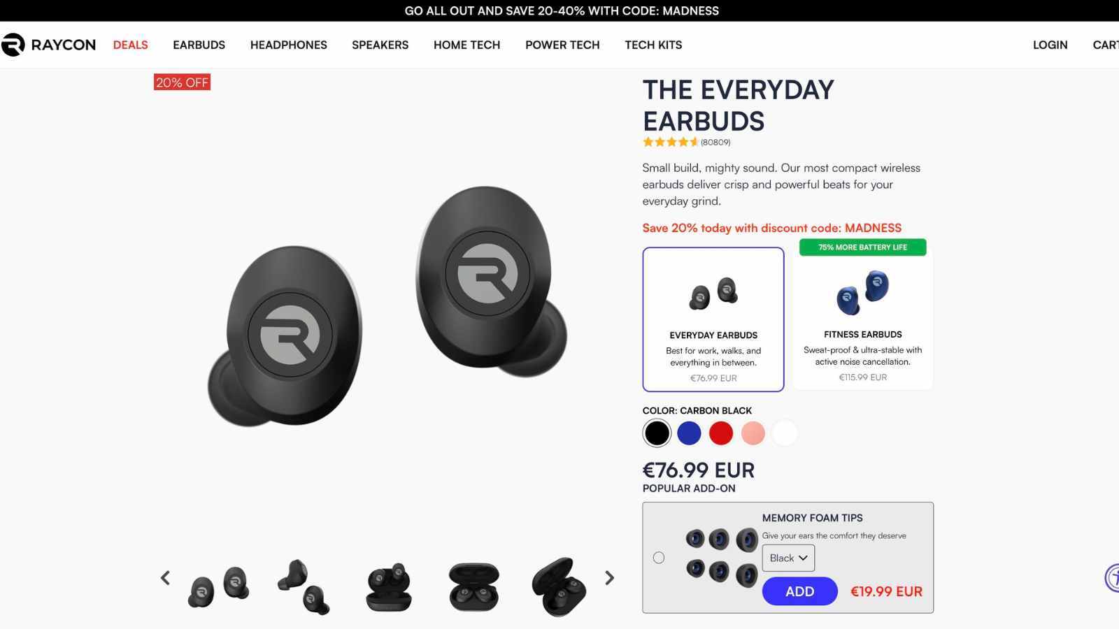 Raycon upsell and cross sell page example