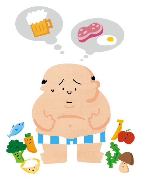 糖尿病によい食べもの 表紙イラスト オフィスシバチャン Awrd