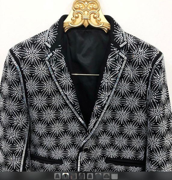 HeavyHot Drilling European Luxury Brand Blazer Men Rhinestones Punk Club - Image 2