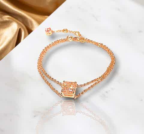 Bespoke pink gold and vivid pink diamond bracelet - Pobjoy Diamonds