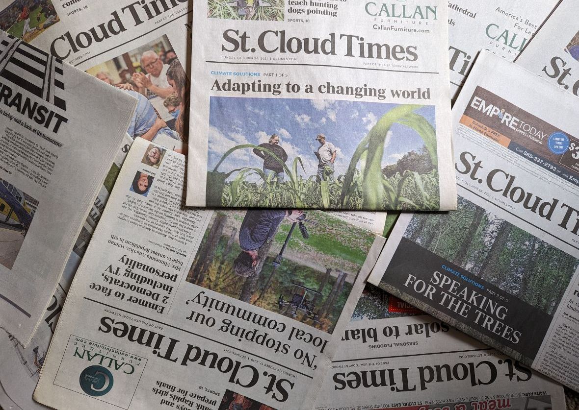 A sample of St. Cloud Times editions between 2017 and 2021. 
