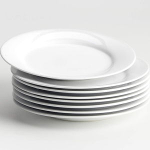 Aspen Rimmed Salad Plate | Crate & Barrel - Set of 8