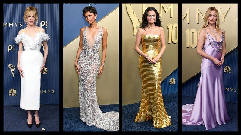 Image may contain: Zendaya, Selena Gomez, Clothing, Dress, Evening Dress, Formal Wear, Fashion, Gown, Adult, and Person