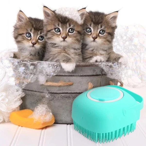 Pet Dog Shampoo Massager Brush Cat Massage Comb Grooming Scrubber Shower Brush - Image 2
