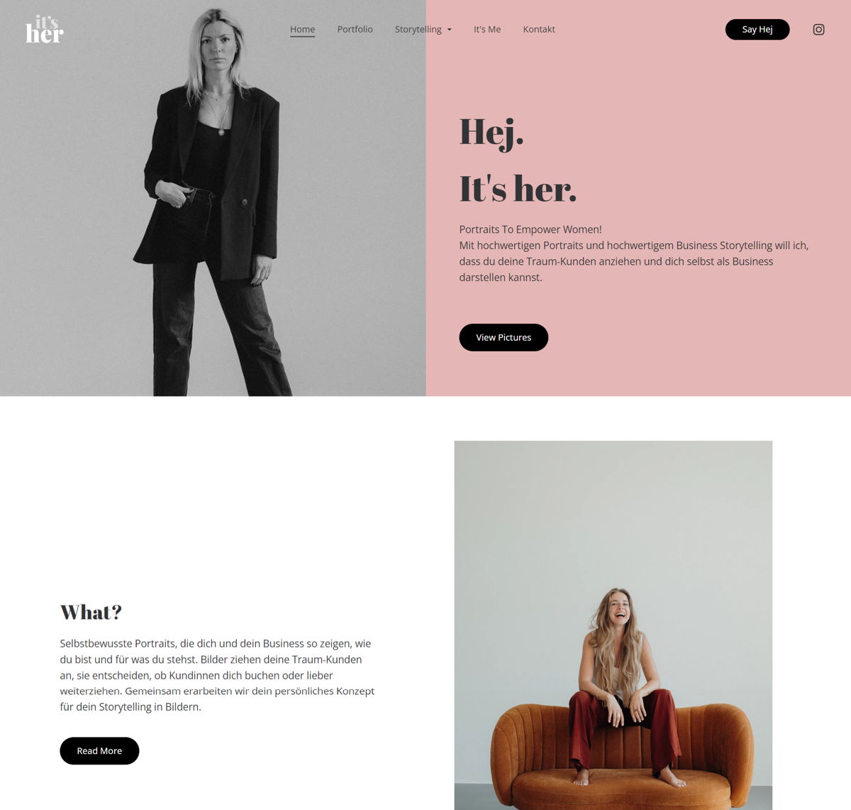 Screenshot of Hej-its-her , from the jimdo websites collection.