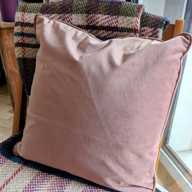 Pink velvet cushion
