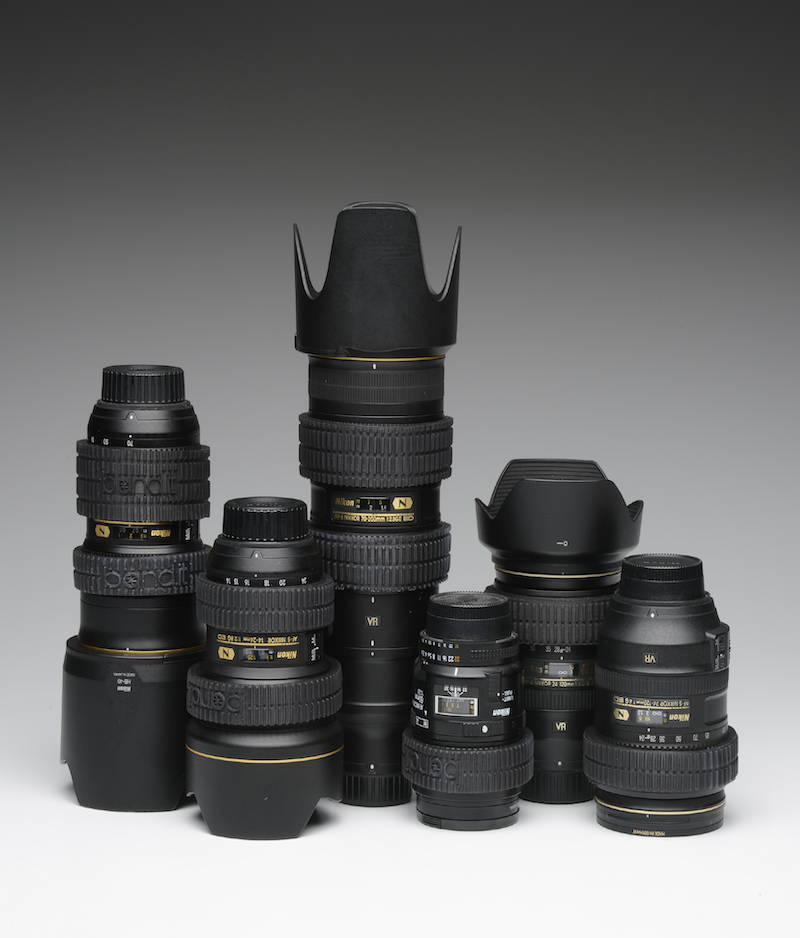 a collection of bandits that stop lens creep on nikon lenses