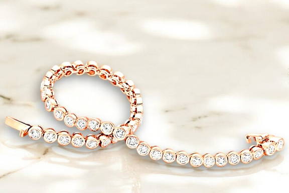Bezel set diamond tennis bracelets - Pobjoy DIamonds