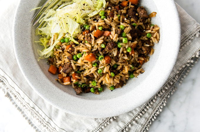 Beef Fried Rice with Peas