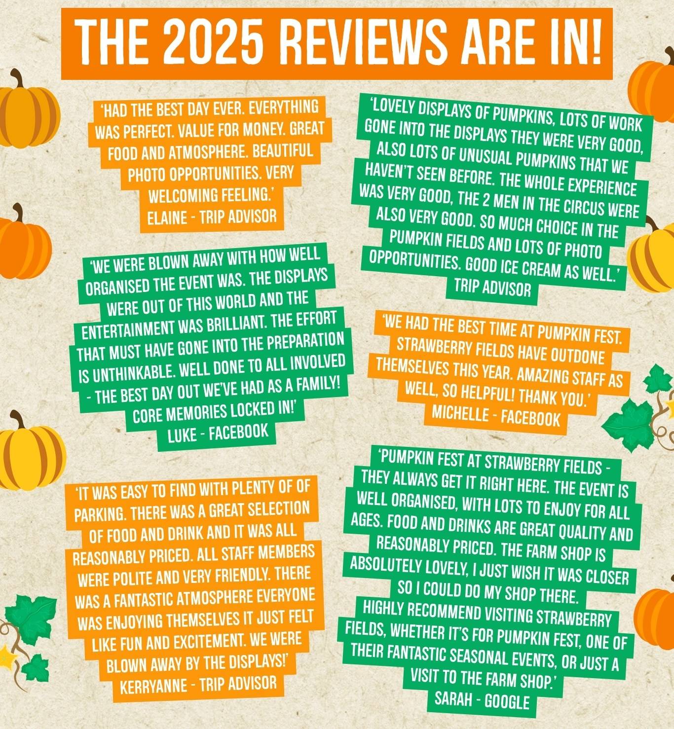 Discover the biggest and best pumpkin festival in Devon & Cornwall, and South West! Pumpkin Fest at Strawberry Fields is the ultimate family day out with a huge pumpkin patch, pumpkin picking, maize maze, barrel train rides, photo spots, tasty autumn treats & fun for all ages. Book now!