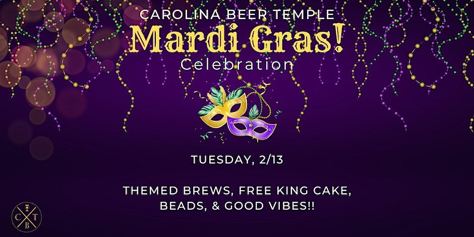 Carolina Beer Temple Mardi Gras Celebration promotional image