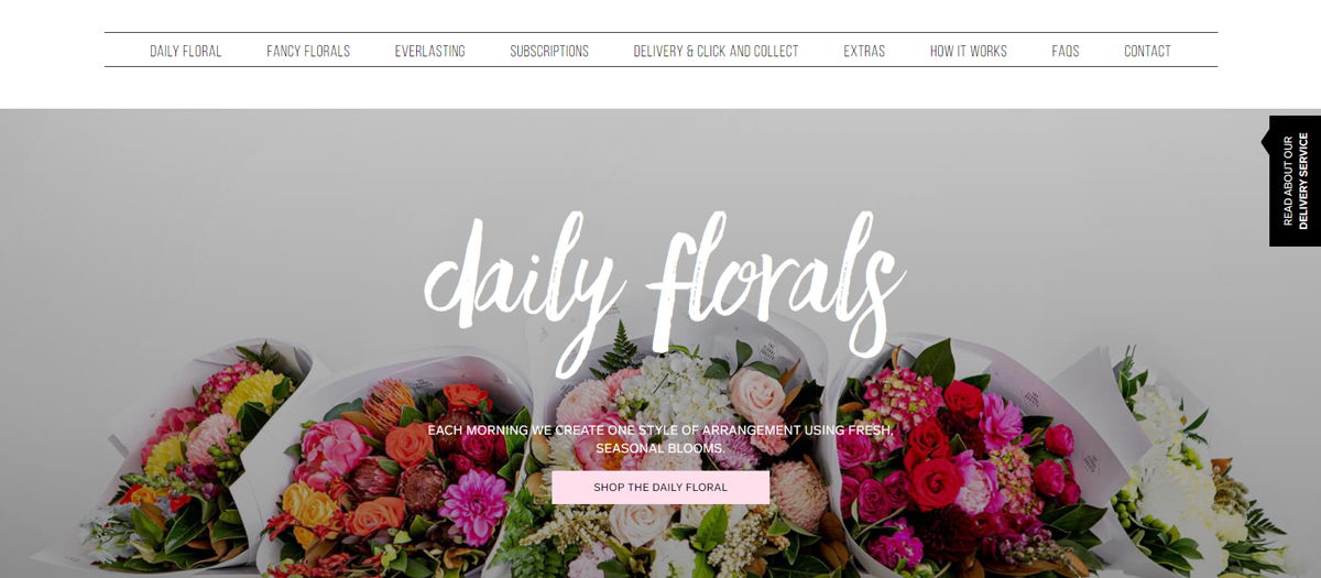 Screenshot of The Floral Society, from the florist & flower shop websites collection.
