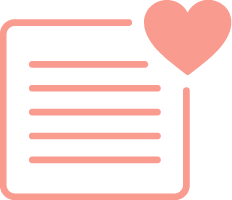 Peach Post Icon with heart