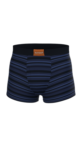 Blue Black Stripe Fairtrade Organic Cotton Boxer Trunks