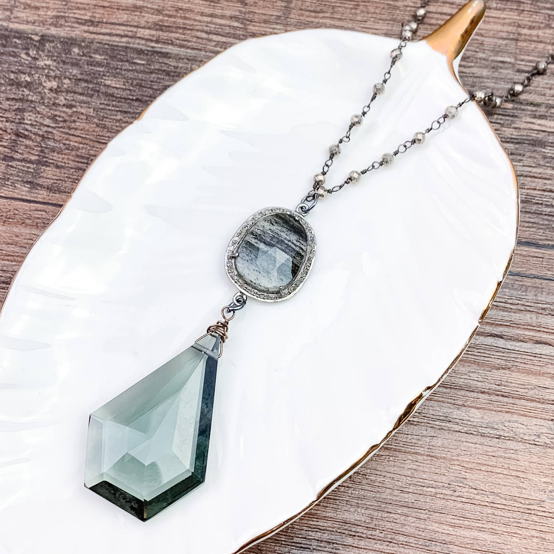 Chalcedony Ray Branch Necklace