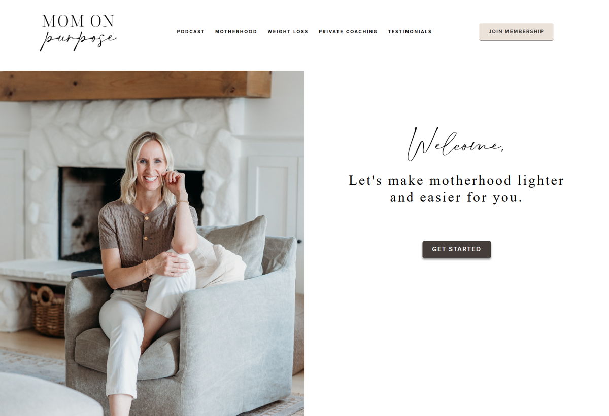 Screenshot of Natalie Bacon, from the membership websites collection.