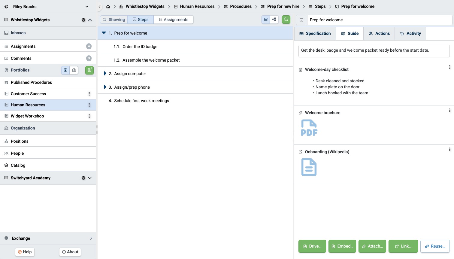 TaskTrain three-pane layout: Navigation pane, List pane, and Detail pane