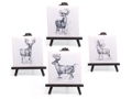 Canvas & Easels Set of Four with Ryan Kirby Deer Art