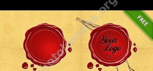 Сургучная PSD печать для Фотошоп