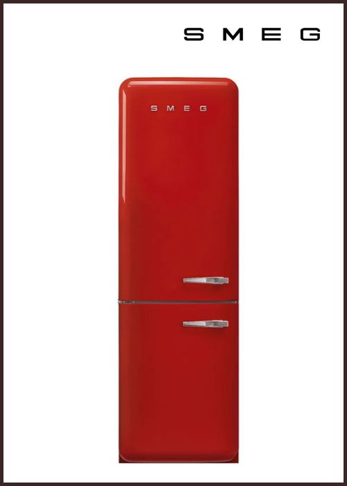 Smeg FAB32LRD5UK 60cm 50s Style Left Hand Hinge Freezer over Fridge - Red- Price: £1,899.00