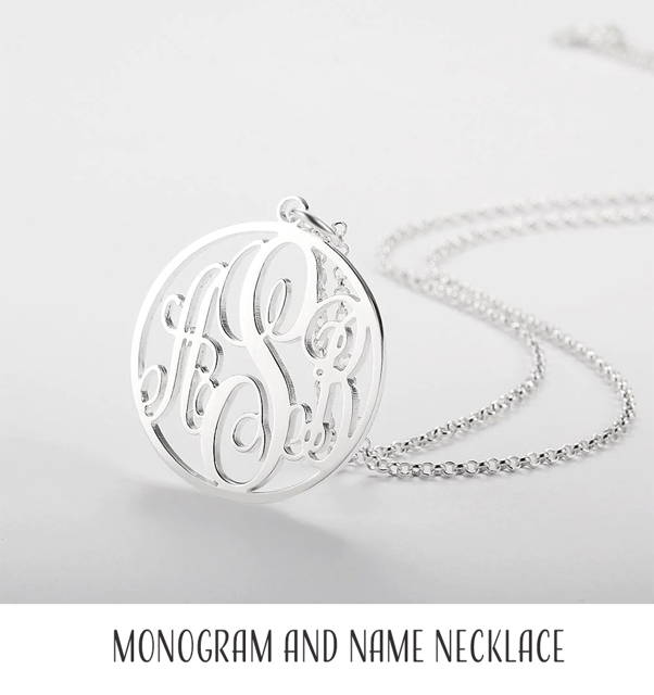 Monogram and Name Necklace