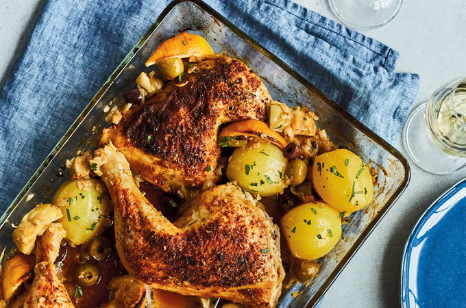 Chicken Legs with Olives and Artichokes