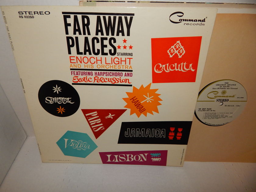 ENOCH LIGHT Far Away Places - Exotic Percussion Latin Jazz Space Age 1961 Command Records LP NM